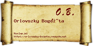 Orlovszky Bogáta névjegykártya